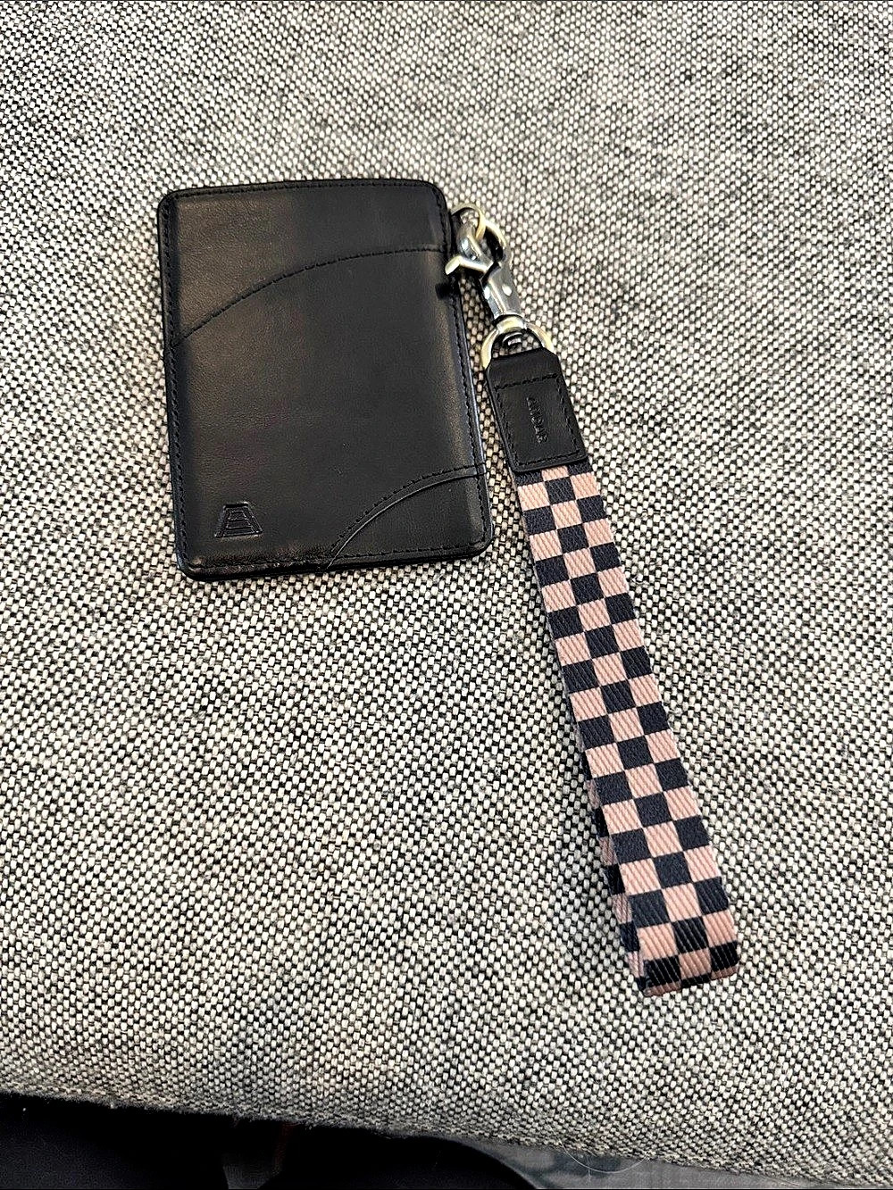 Andar The Ari Checkered Card Holder Black & Pink